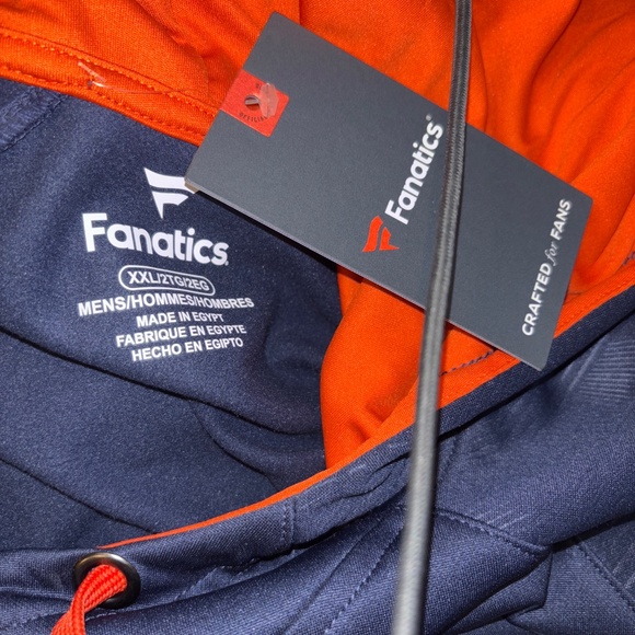 NWT Men’s Fanatics Navy Broncos Pullover Hoodie Size XXL - Picture 4 of 5